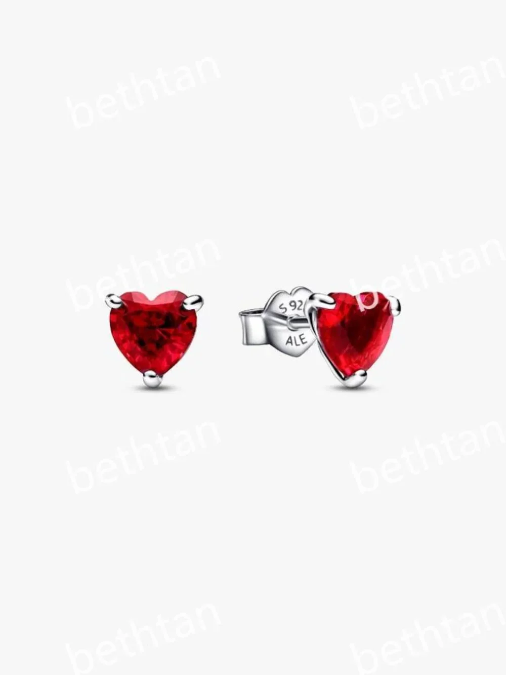 Red Heart Stud Earrings